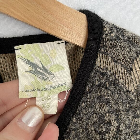 Weston Wear Anthropologie boho black tan knit dress women's size XS sleeveless - Picture 5 of 12